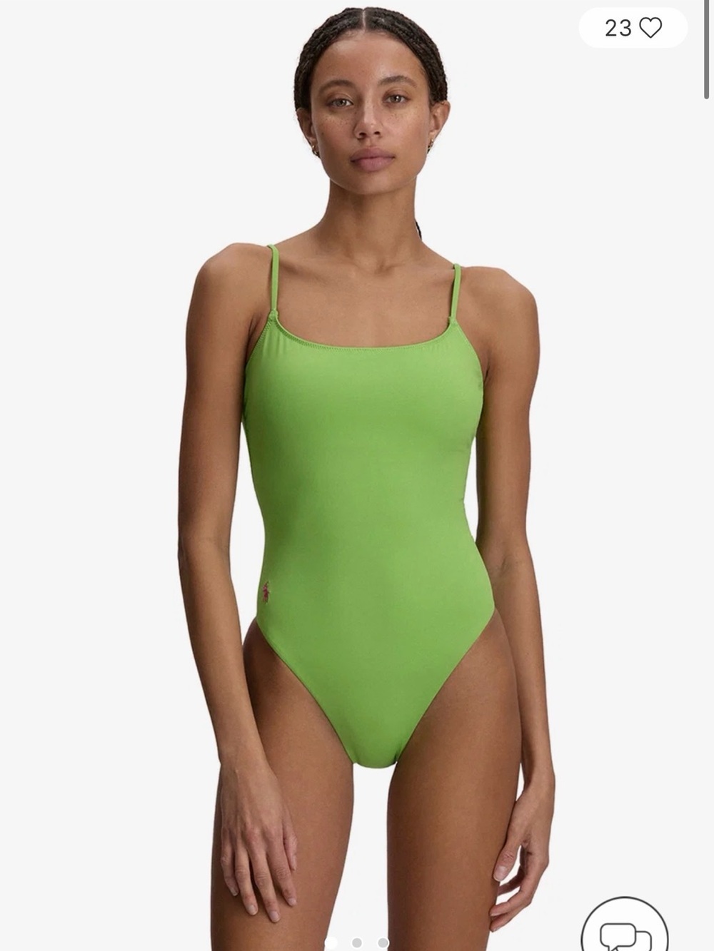 Polo by Ralph Lauren Lime Green Ribbed One-Piece Swimsuit